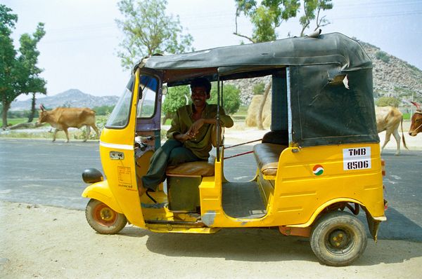 Rickshaw depuis l'arrêt de bus